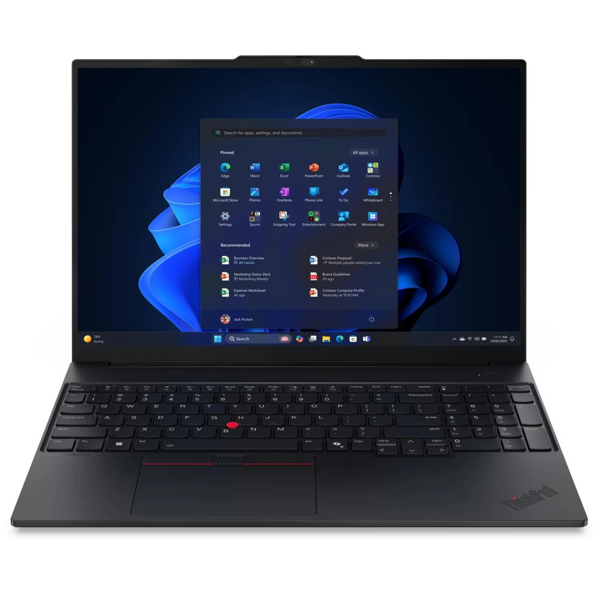 Ноутбук LENOVO ThinkPad E16 G3 (21SSS0AS00) 16" IPS WUXGA/Core Ultra 7 255H/16Gb/512Gb SSD/VGA int/FP/noOS/black