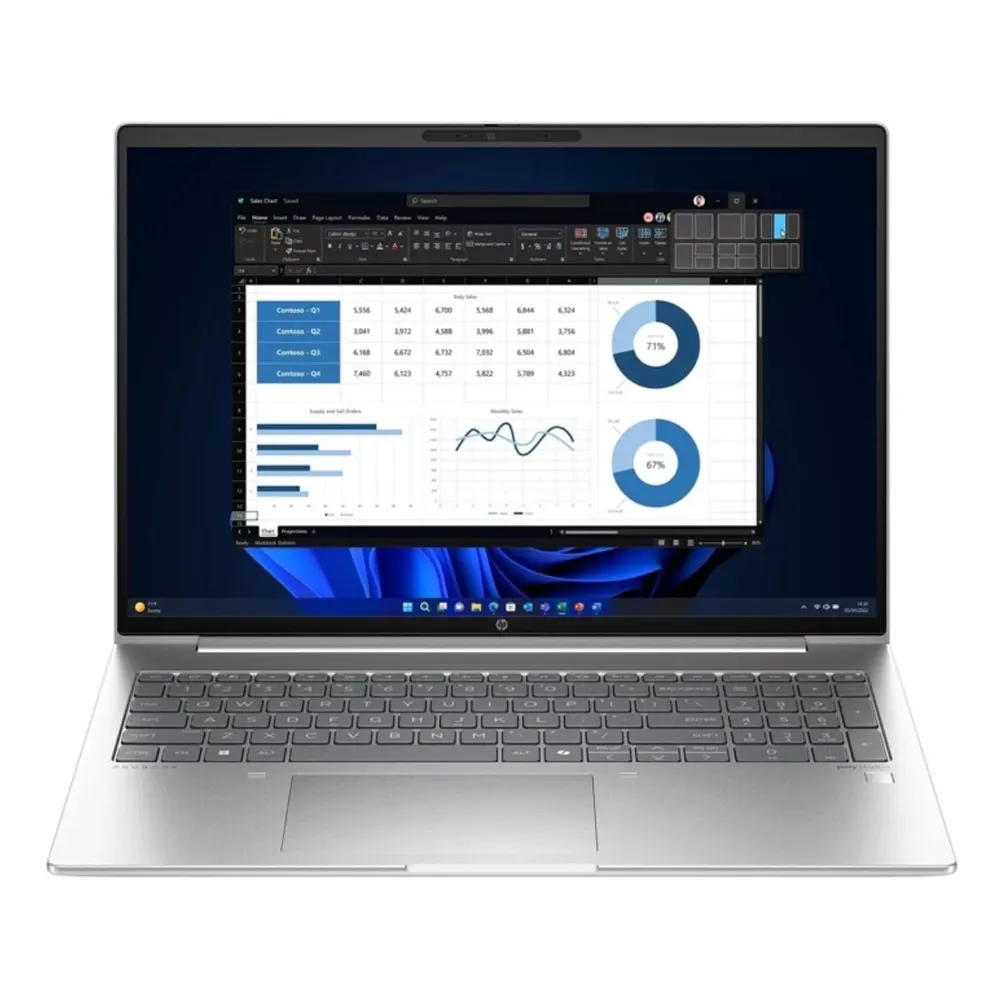Ноутбук HP Probook 460 G11 (A38BHET#BH5) Core-Ultra7-155U, 16, 512-SSD,FPR, Backlit-KB, 16" WUXGA IPS, DOS, silver