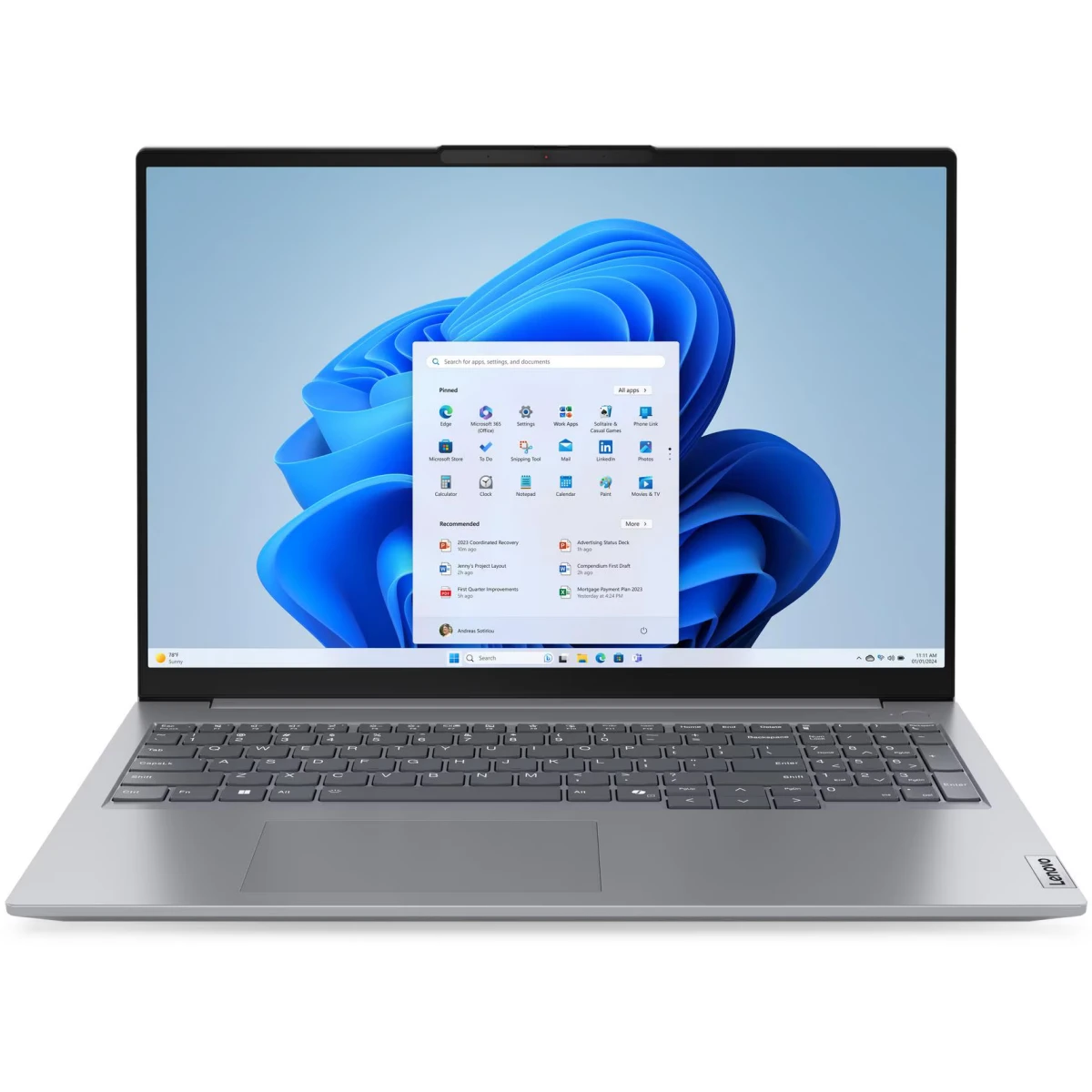 Ноутбук Lenovo Thinkbook 16 G7 (21MW009QSA) ARP Ryzen 7 7735HS 16Gb SSD512Gb AMD Radeon 680M 16" IPS WUXGA (1920x1200) без ОС grey WiFi BT Cam