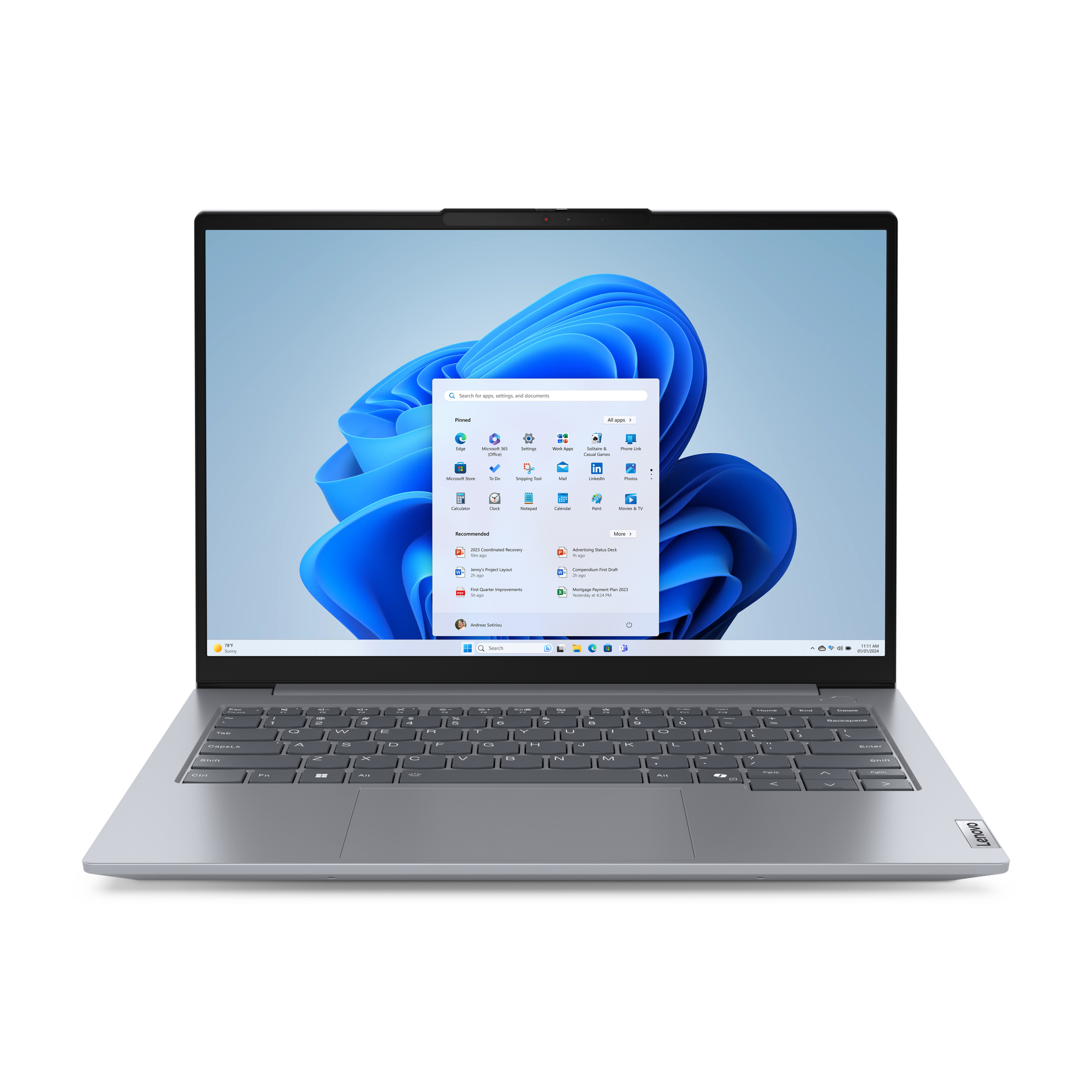 Ноутбук LENOVO ThinkBook 14 G7 ARP (21MV00DJSA) 14" IPS WUXGA AMD Ryzen 5 7535HS/32Gb/512Gb SSD/VGA int/noOS/grey