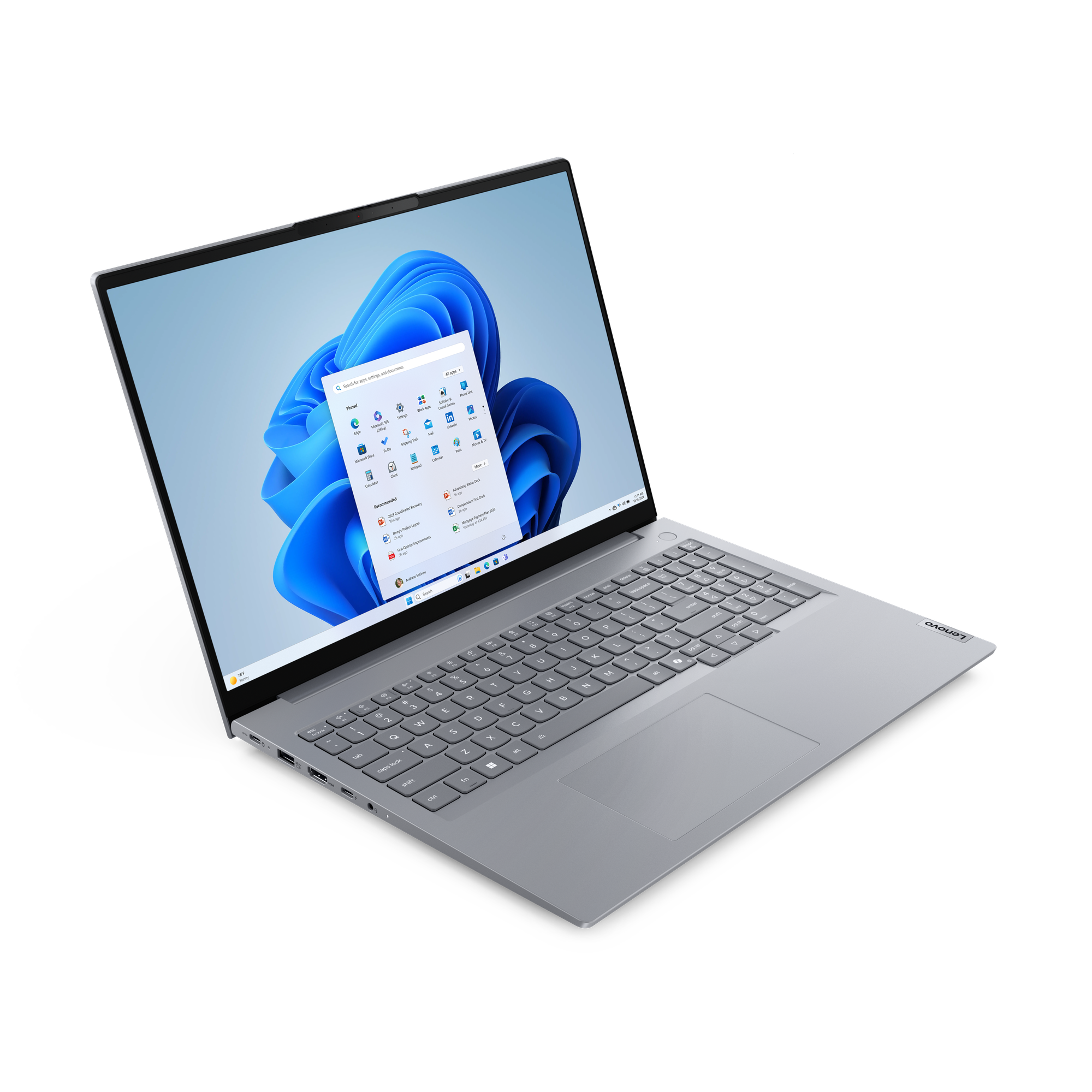 Ноутбук LENOVO ThinkBook 16 G8 IRL (21SH00JNGQ) 16" IPS WUXGA Core 5 210H/32Gb/512Gb SSD/VGA int/FP/noOS grey