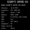16" Ноутбук GIGABYTE GAMING A16 3TH черный